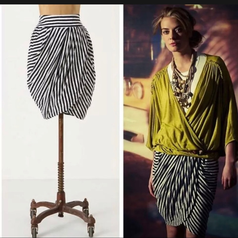 Anthropologie Lil Geometry in Motion striped skirt